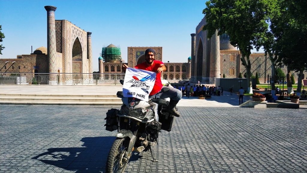 Özbekistan Semerkand Registan Meydanı motosikletle gezi